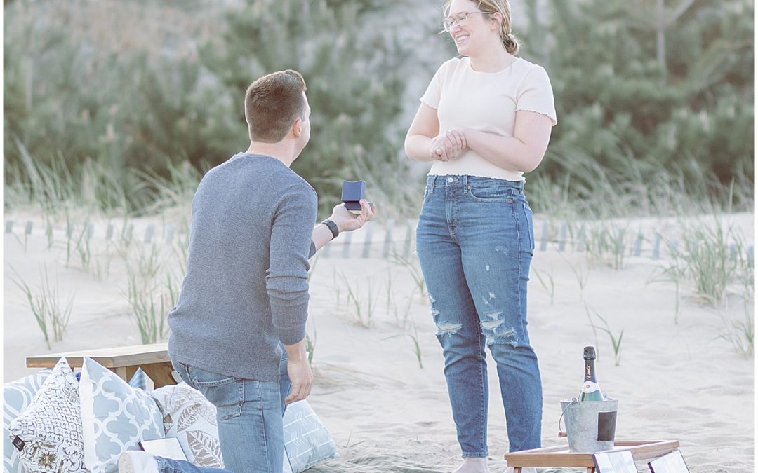 Surprise Beach Proposal | Cape Henlopen State Park Delaware | Portraits